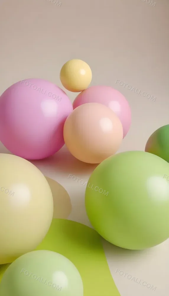 Colorful Balloons In Various Pastel Shades Including Pink Purple And Green 41 7994