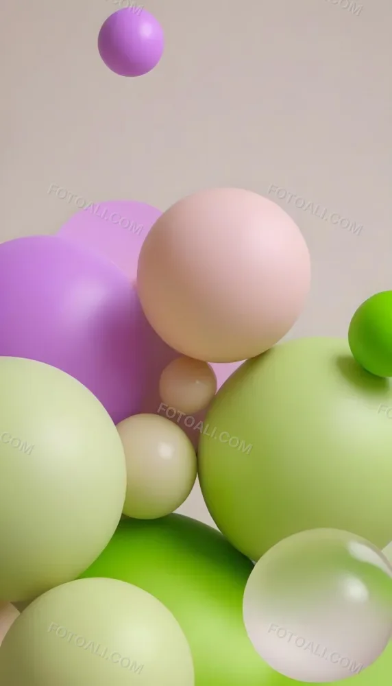 Colorful Balloons In Various Pastel Shades Including Pink Purple And Green 45 3887