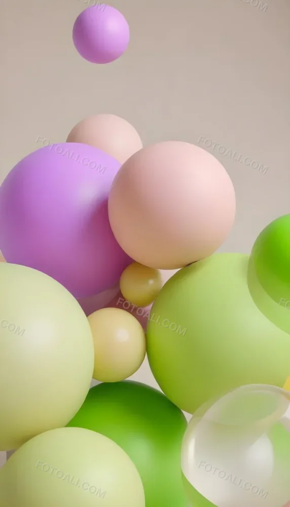 Colorful Balloons In Various Pastel Shades Including Pink Purple And Green 46 3962