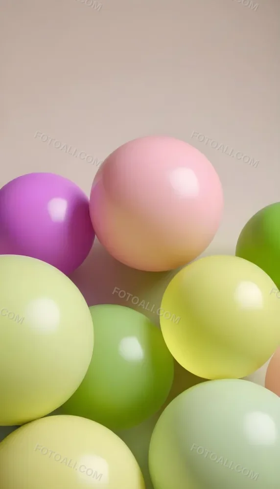 Colorful Balloons In Various Pastel Shades Including Pink Purple And Green 47 F81a