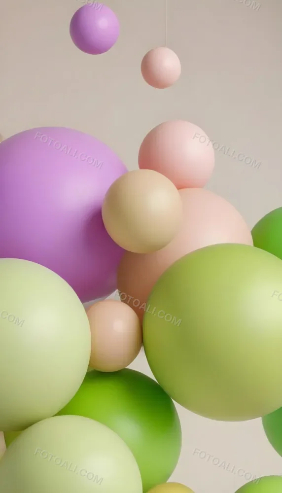 Colorful Balloons In Various Pastel Shades Including Pink Purple And Green 50 B5b4