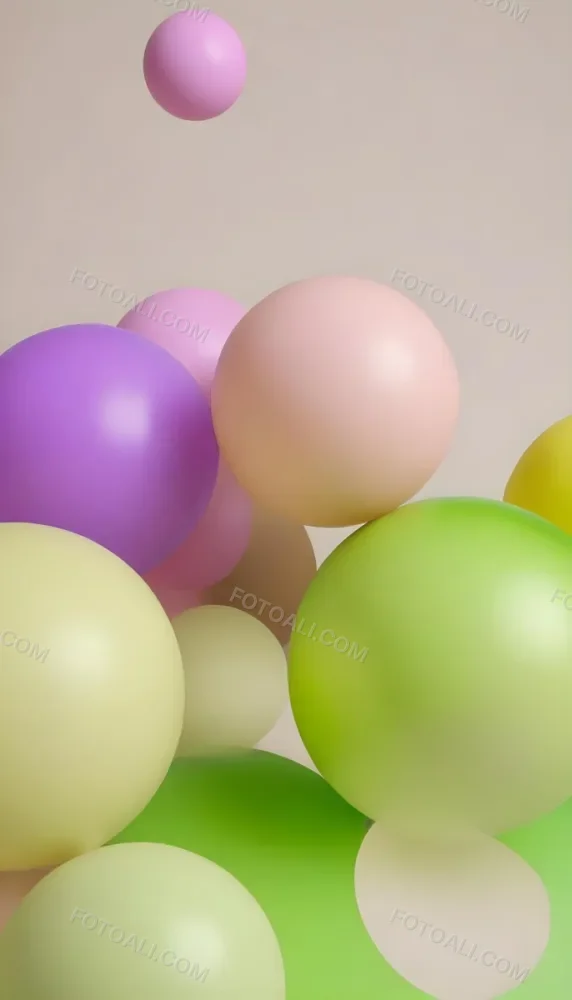 Colorful Balloons In Various Pastel Shades Including Pink Purple And Green 53 F30a