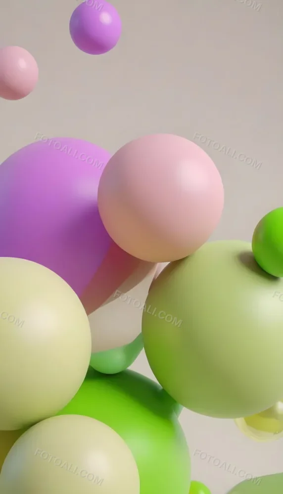 Colorful Balloons In Various Pastel Shades Including Pink Purple And Green 64 5369