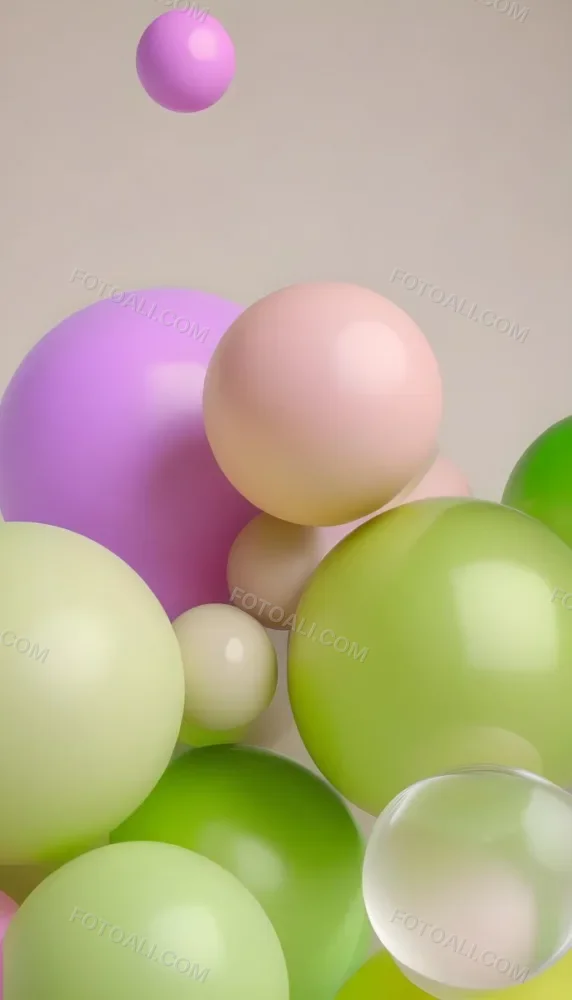 Colorful Balloons In Various Pastel Shades Including Pink Purple And Green 8 6c22