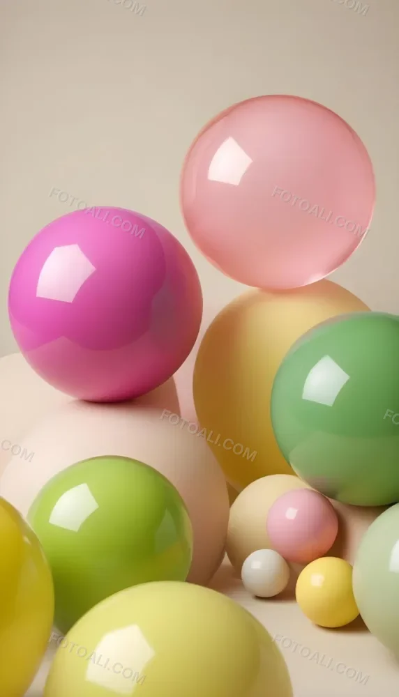 Colorful Balloons In Various Pastel Shades Including Pink Purple And Green 9 C2de
