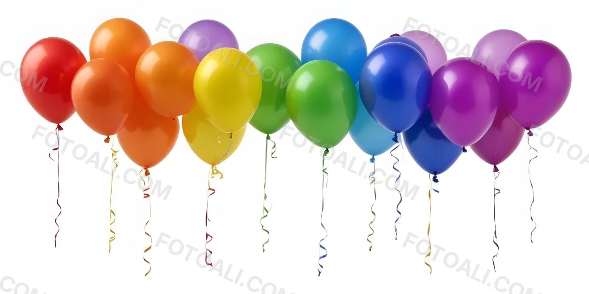 Colorful Balloons In Various Shades Of Red Blue Green Yellow And Purple 1 1798