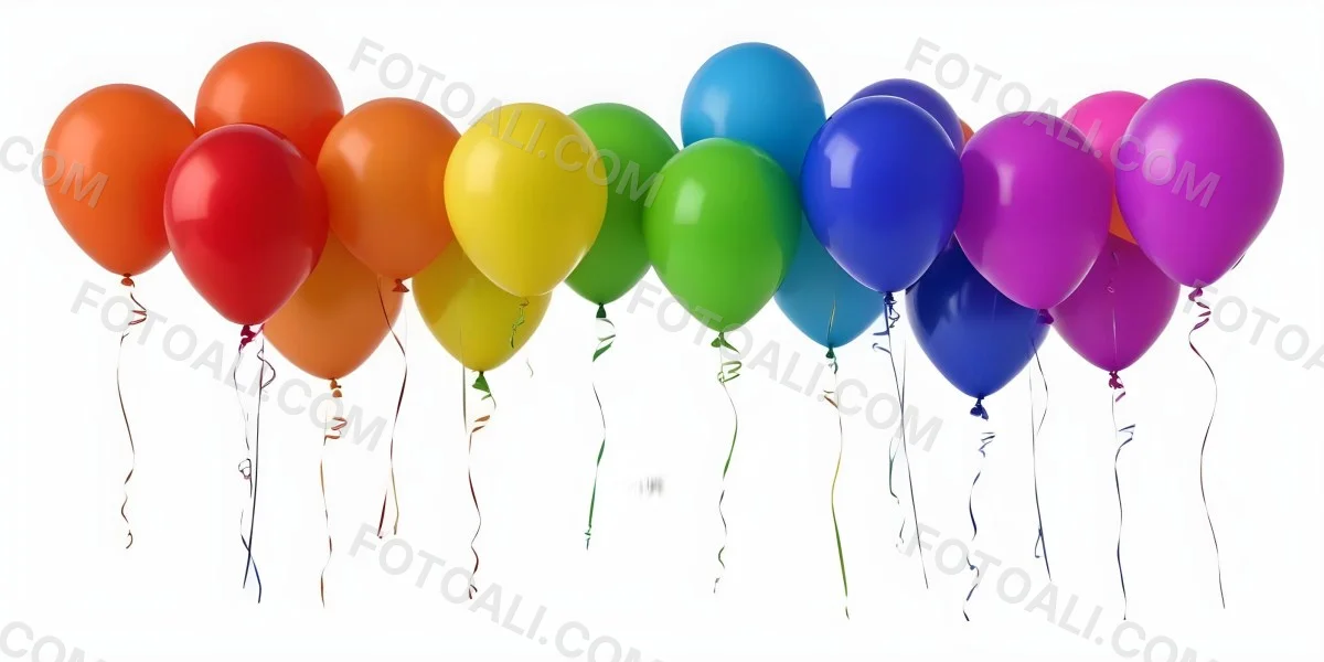 Colorful Balloons In Various Shades Of Red Blue Green Yellow And Purple 11 811a