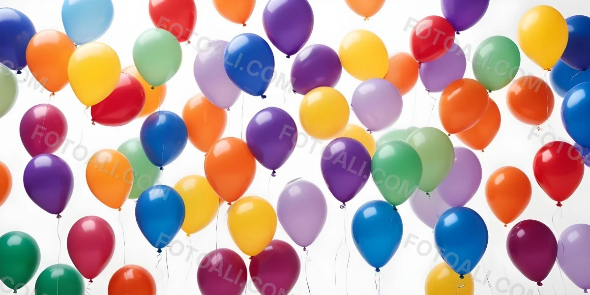 Colorful Balloons In Various Shades Of Red Blue Green Yellow And Purple 23 198e