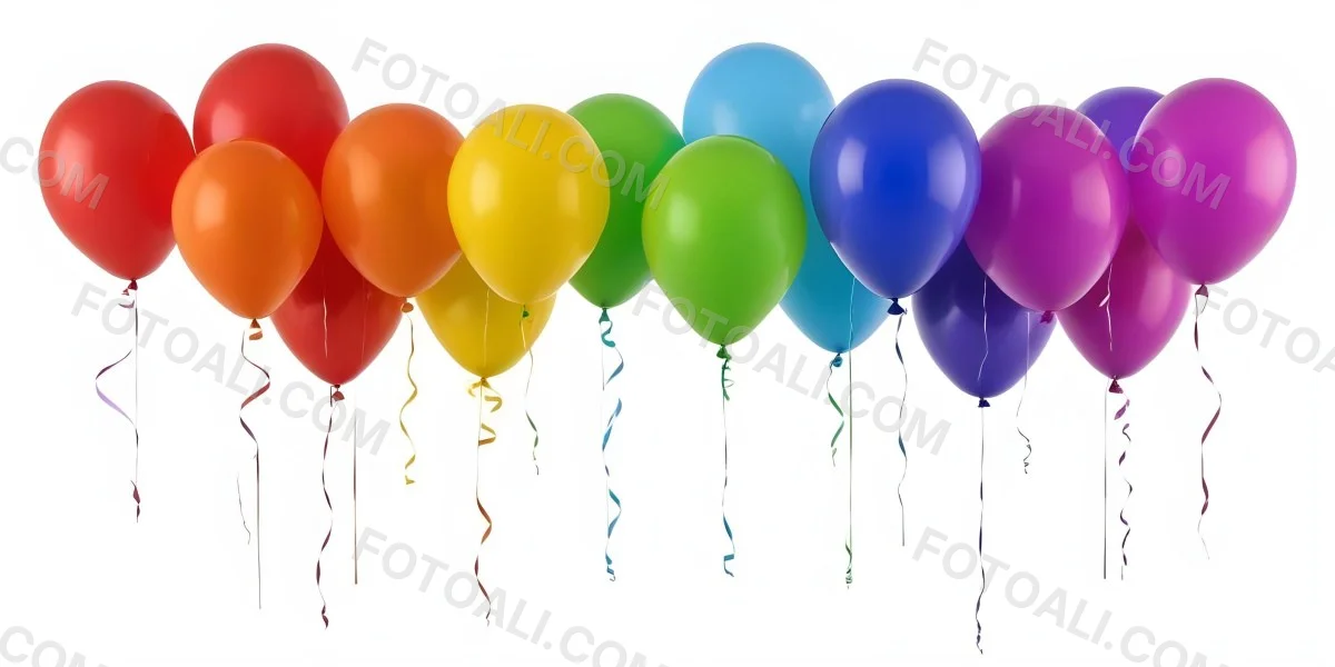 Colorful Balloons In Various Shades Of Red Blue Green Yellow And Purple 25 Dab7