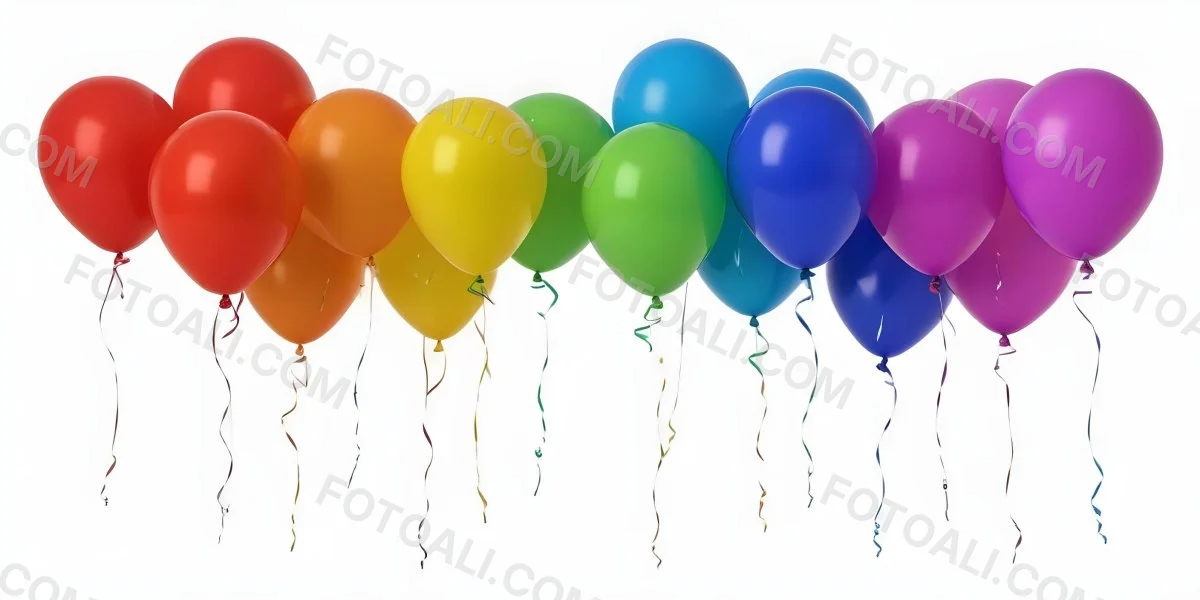 Colorful Balloons In Various Shades Of Red Blue Green Yellow And Purple 3 C050