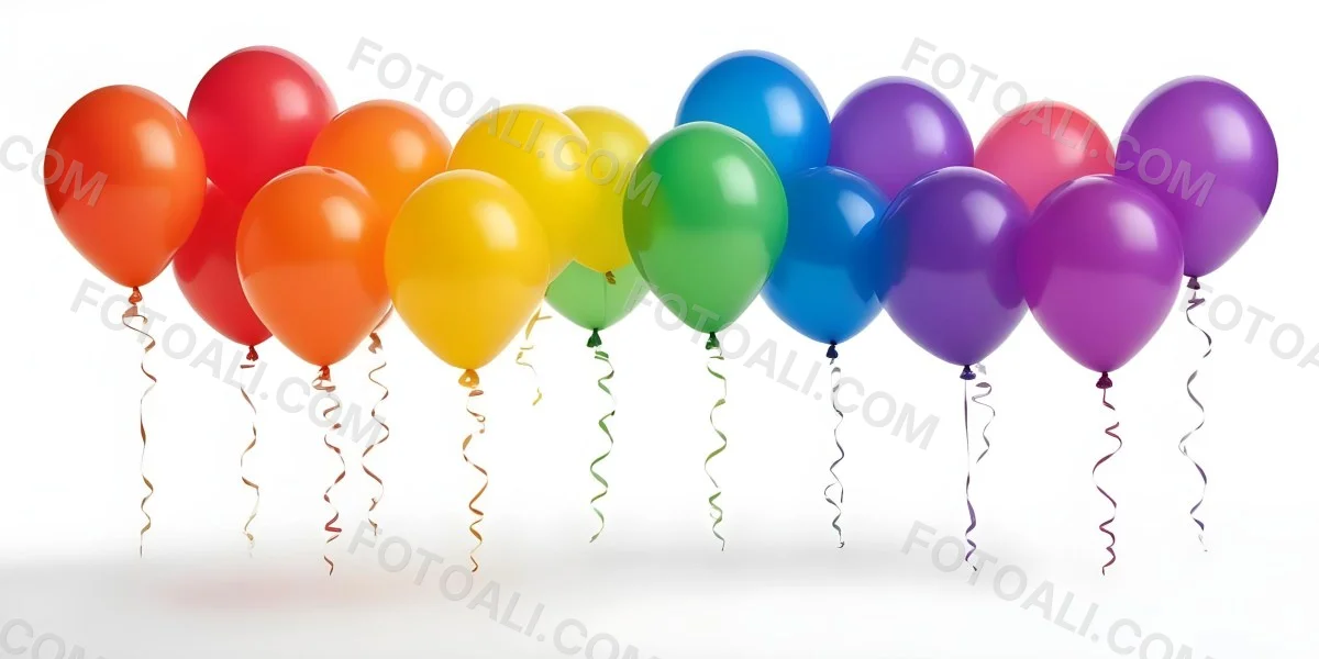 Colorful Balloons In Various Shades Of Red Blue Green Yellow And Purple 30 E2fd