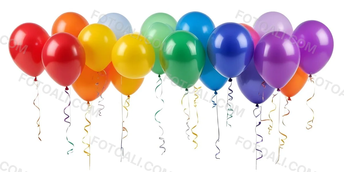 Colorful Balloons In Various Shades Of Red Blue Green Yellow And Purple 31 2095
