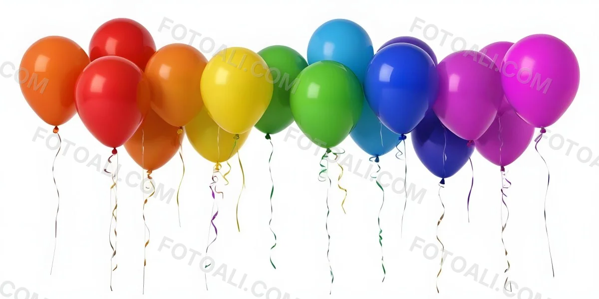 Colorful Balloons In Various Shades Of Red Blue Green Yellow And Purple 6 30fc