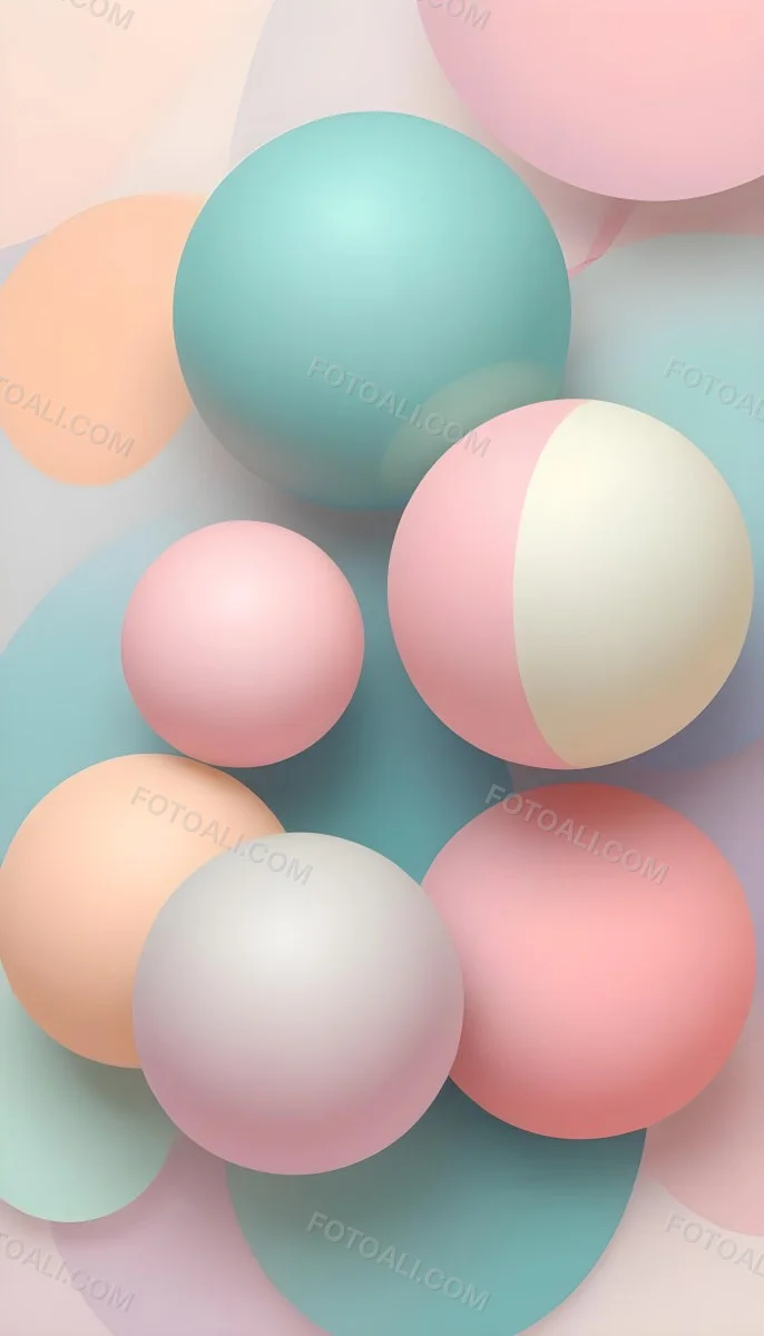 Colorful Pastel Balloons Floating Against A Soft Gray Background 40 7c81