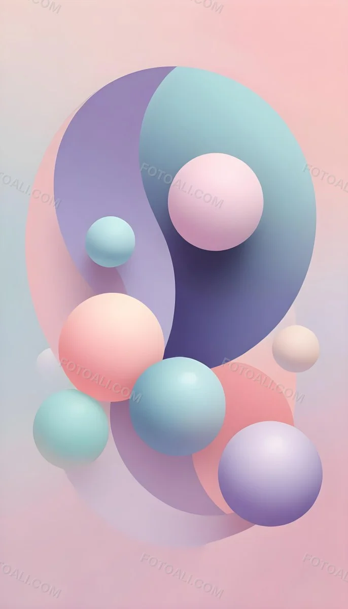 Colorful Pastel Balloons Floating Against A Soft Gray Background 56 2217