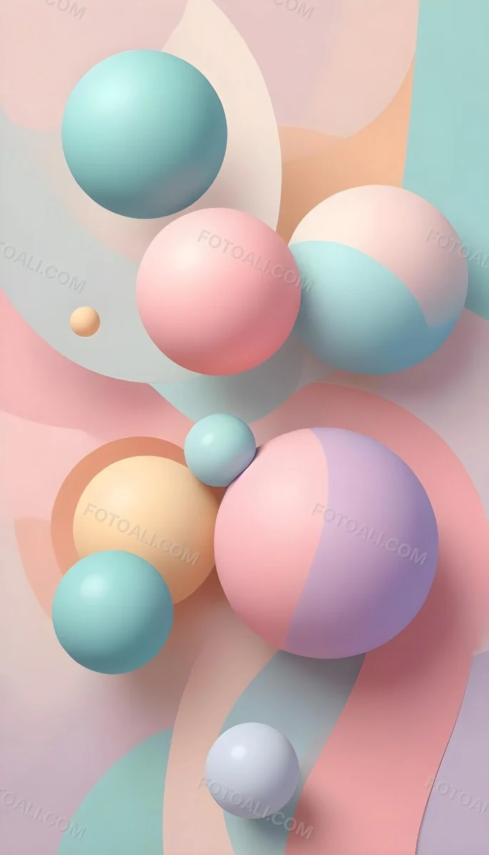 Colorful Pastel Balloons Floating Against A Soft Gray Background 58 Da96