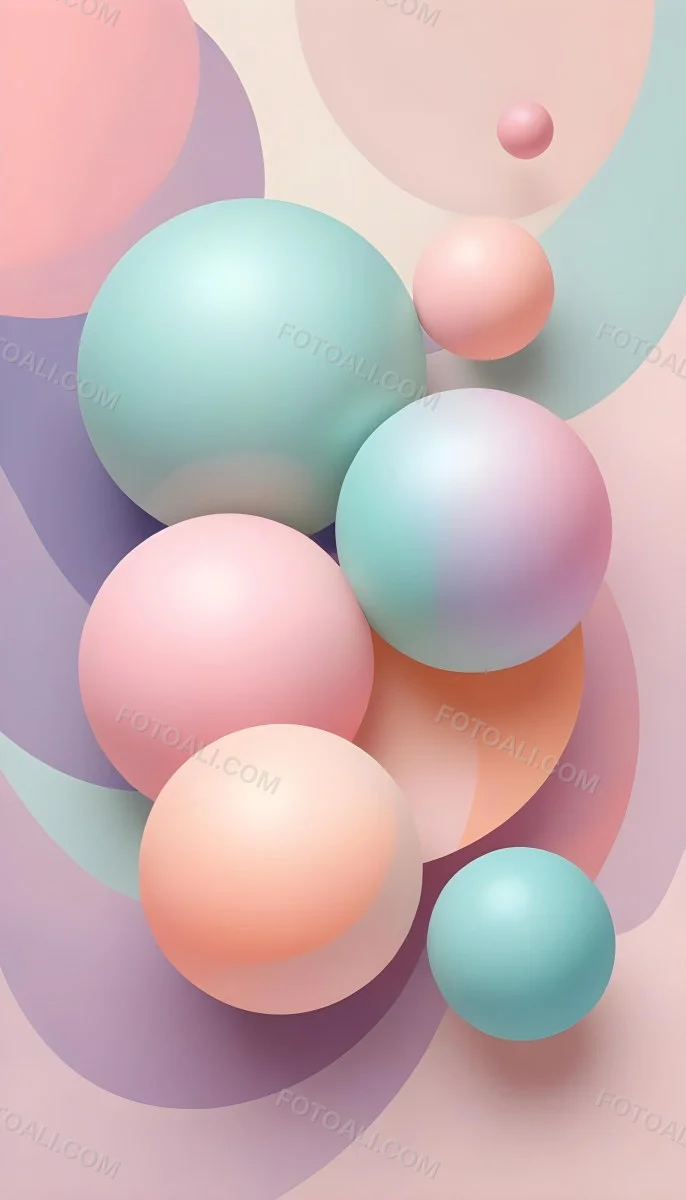 Colorful Pastel Balloons Floating Against A Soft Gray Background 59 6a19
