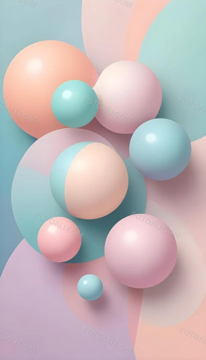 Colorful Pastel Balloons Floating Against A Soft Gray Background 9 86ca