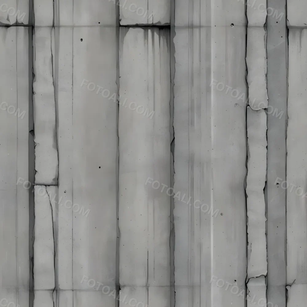 Concrete Wall With Vertical Grooves And A Slightly Uneven Textured Surface 54 E62e