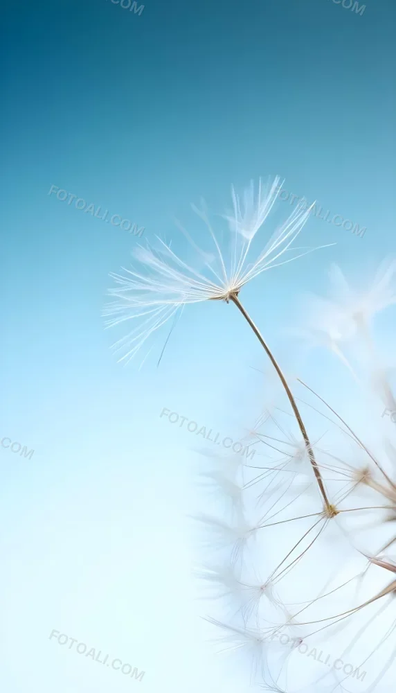 Dandelion Seed With White Filaments Attached To A Small Brown Seed Light Blue Background Soft Lighting Macro Photography Delicate And Airy Composition 10 7af1