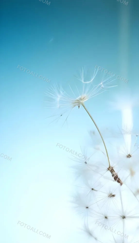 Dandelion Seed With White Filaments Attached To A Small Brown Seed Light Blue Background Soft Lighting Macro Photography Delicate And Airy Composition 26 8df0