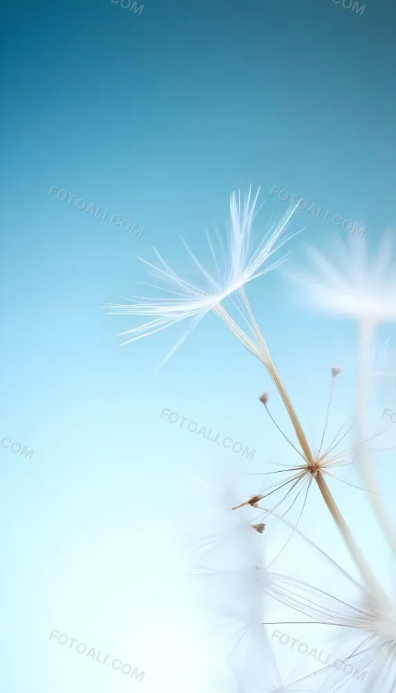 Dandelion Seed With White Filaments Attached To A Small Brown Seed Light Blue Background Soft Lighting Macro Photography Delicate And Airy Composition 8 1581