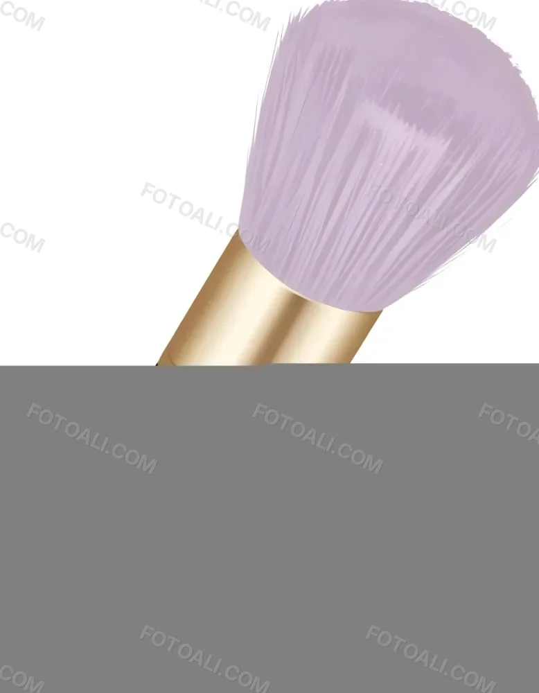Digital Painting A Golden Makeup Brush With A White Ring And A Golden Handle With Black Floral Ornaments On A Black Background Bold And Slim Lines Brush Strokes 13 82bf