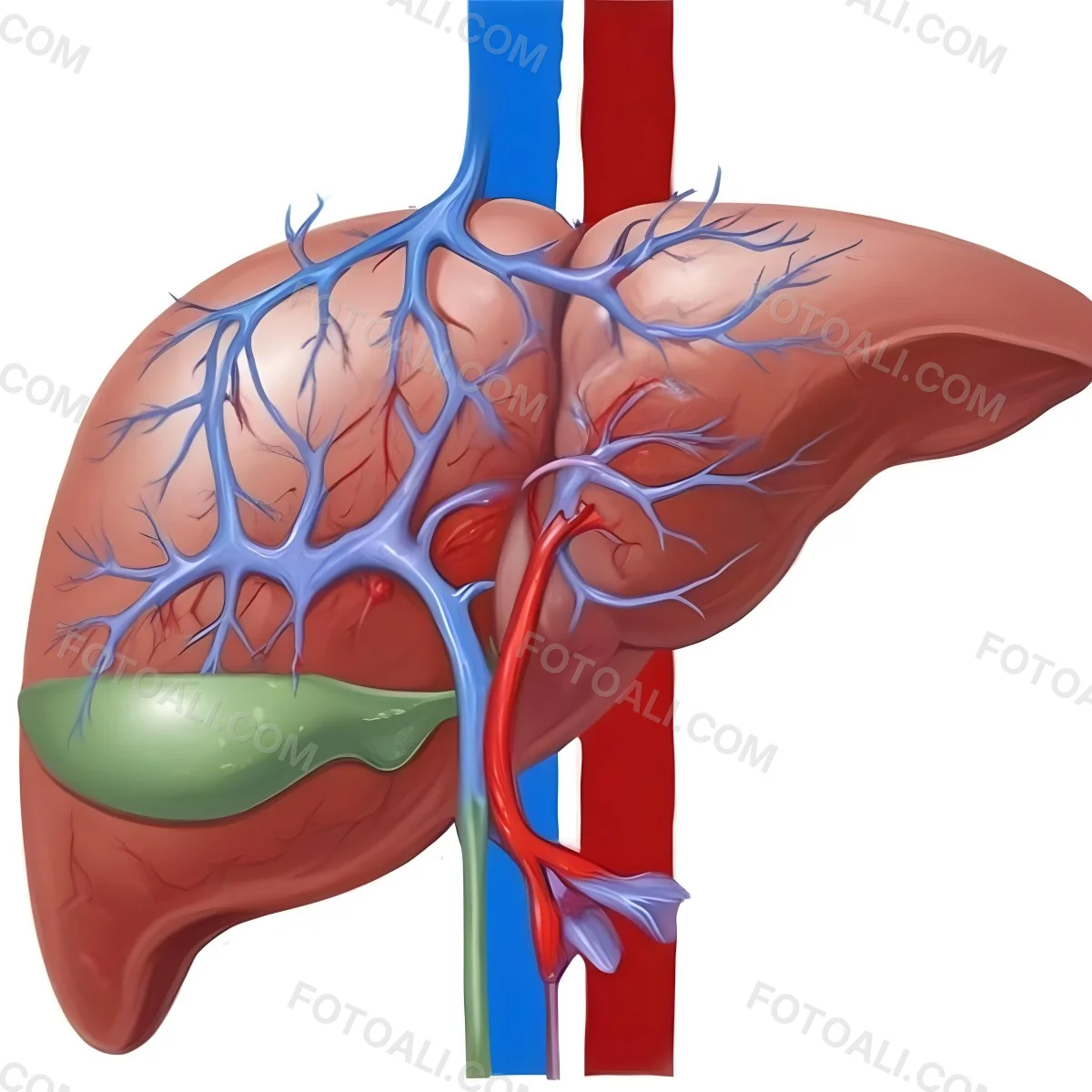 Digital Painting A Liver With Gallbladder And Veins Bold And Slim Lines Brush Strokes 10 2cc1
