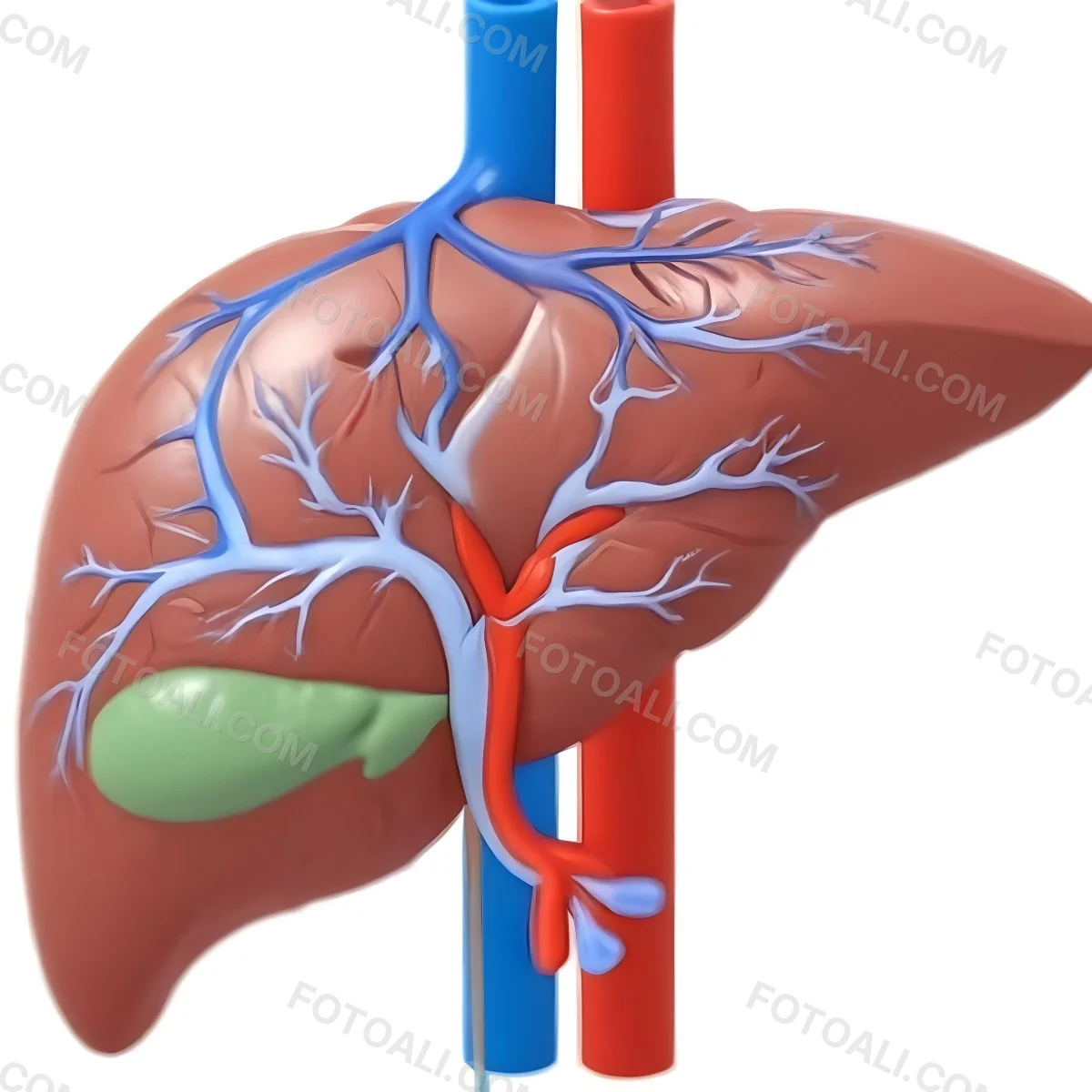 Digital Painting A Liver With Gallbladder And Veins Bold And Slim Lines Brush Strokes 11 Bfd0