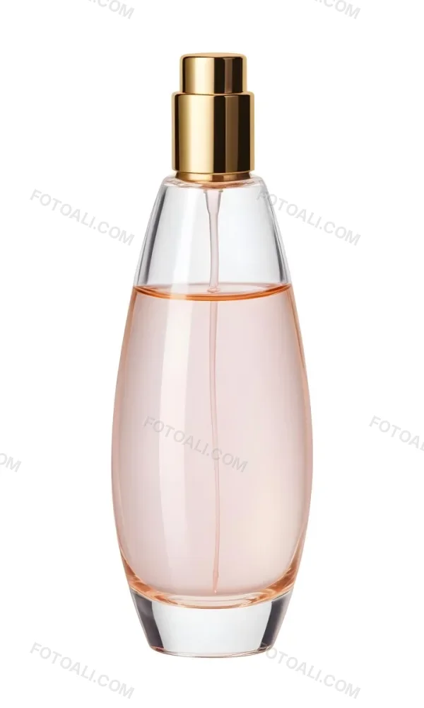 Digital Painting A Perfume Bottle With A Golden Cap And A Transparent Body Filled With A Light Pink Liquid Isolated On A White Background Bold And Slim Lines Brush Strokes 30 A1ea