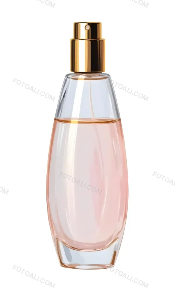 Digital Painting A Perfume Bottle With A Golden Cap And A Transparent Body Filled With A Light Pink Liquid Isolated On A White Background Bold And Slim Lines Brush Strokes 62 Bb50