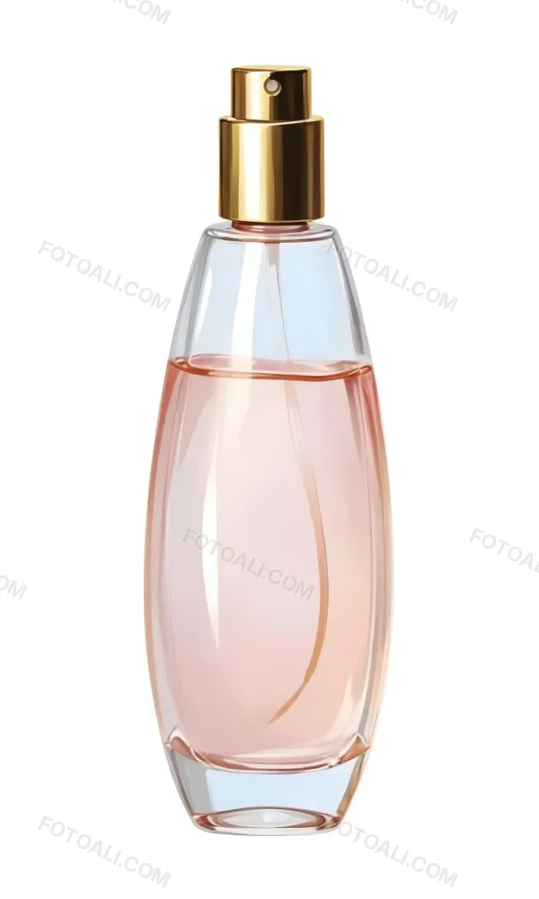 Digital Painting A Perfume Bottle With A Golden Cap And A Transparent Body Filled With A Light Pink Liquid Isolated On A White Background Bold And Slim Lines Brush Strokes 68 3cb2