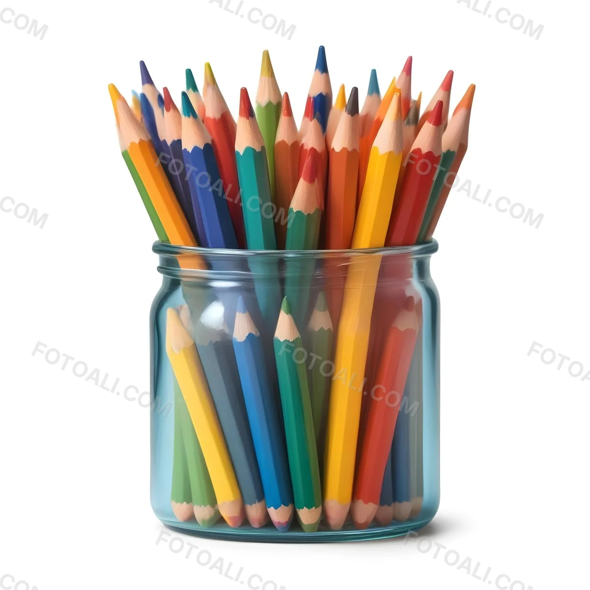 Digital Painting A Pot Filled With A Variety Of Colored Pencils Including Shades Of Red The Pot Is Split In Color With One Half Being Yellow And The Other Half Blue Two Small Capsules In Yellow And Orange Are Plac 43 3388