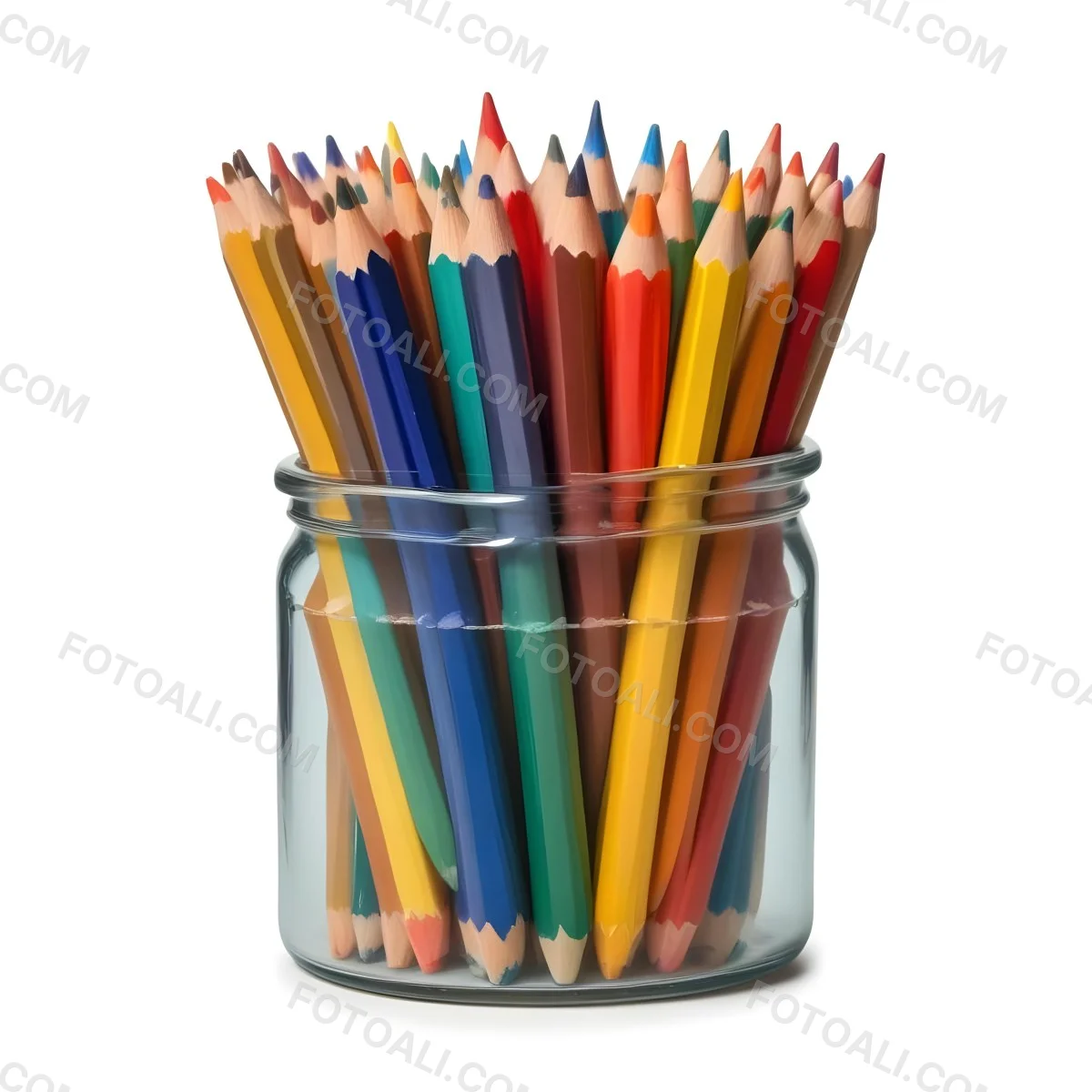 Digital Painting A Pot Filled With A Variety Of Colored Pencils Including Shades Of Red The Pot Is Split In Color With One Half Being Yellow And The Other Half Blue Two Small Capsules In Yellow And Orange Are Plac 48 12bc