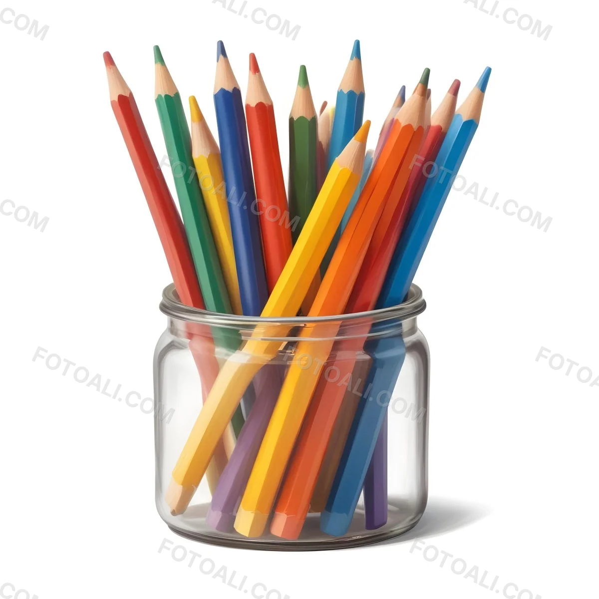 Digital Painting A Pot Filled With A Variety Of Colored Pencils Including Shades Of Red The Pot Is Split In Color With One Half Being Yellow And The Other Half Blue Two Small Capsules In Yellow And Orange Are Plac 8 9efc
