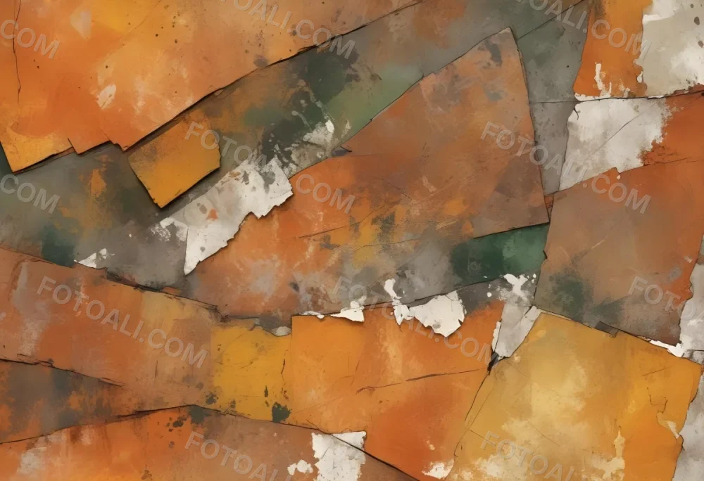 Digital Painting A Textured Surface Featuring A Mix Of Earthy Tones Predominantly Orange Yellow And Gray With Patches Of White And Dark Green The Composition Resembles Weathered Stone Showcasing A Variety Of Patte 21 0774