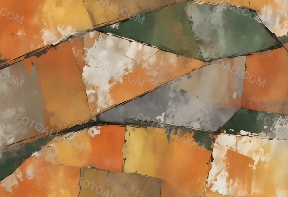 Digital Painting A Textured Surface Featuring A Mix Of Earthy Tones Predominantly Orange Yellow And Gray With Patches Of White And Dark Green The Composition Resembles Weathered Stone Showcasing A Variety Of Patte 24 0484