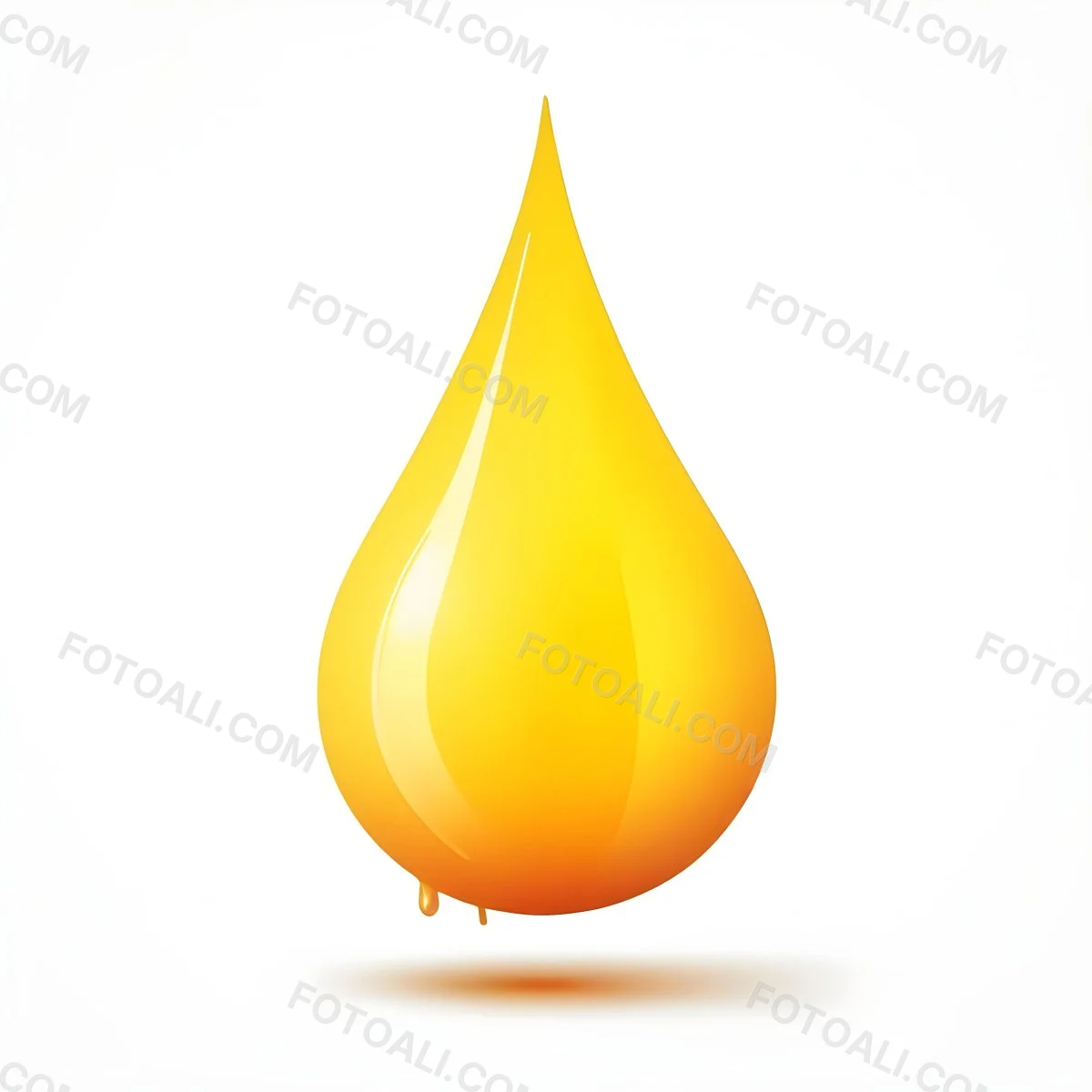 Digital Painting A Yellow Drop With A Gradient From Yellow To Orange Casting A Soft Shadow On A White Background Bold And Slim Lines Brush Strokes 16 Fa0f