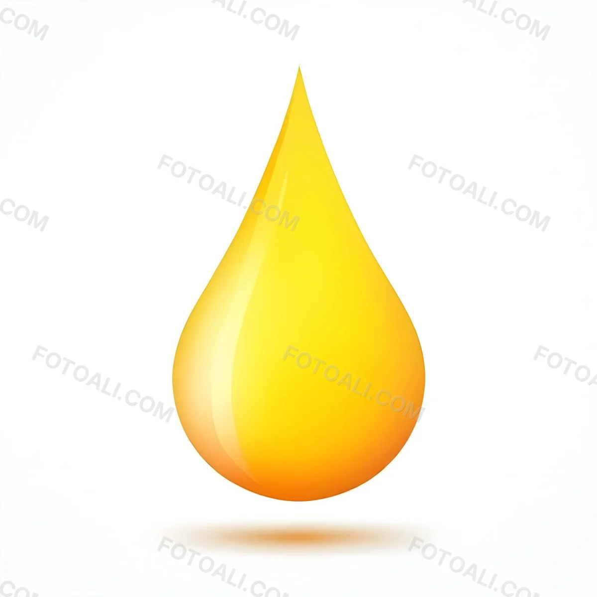 Digital Painting A Yellow Drop With A Gradient From Yellow To Orange Casting A Soft Shadow On A White Background Bold And Slim Lines Brush Strokes 24 C781