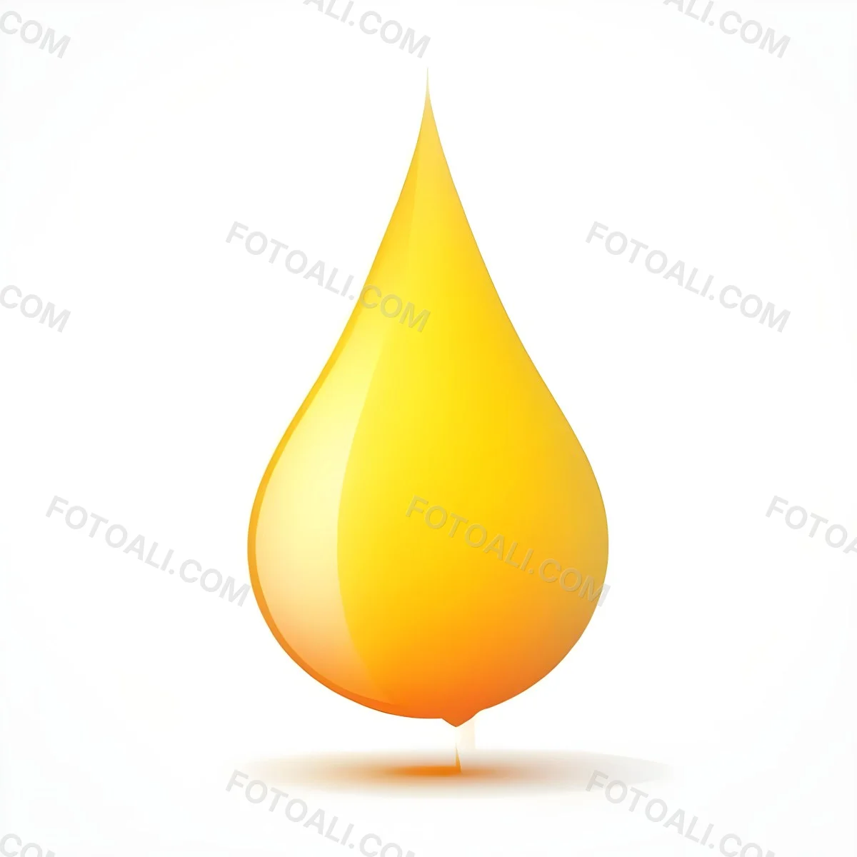 Digital Painting A Yellow Drop With A Gradient From Yellow To Orange Casting A Soft Shadow On A White Background Bold And Slim Lines Brush Strokes 29 06a3