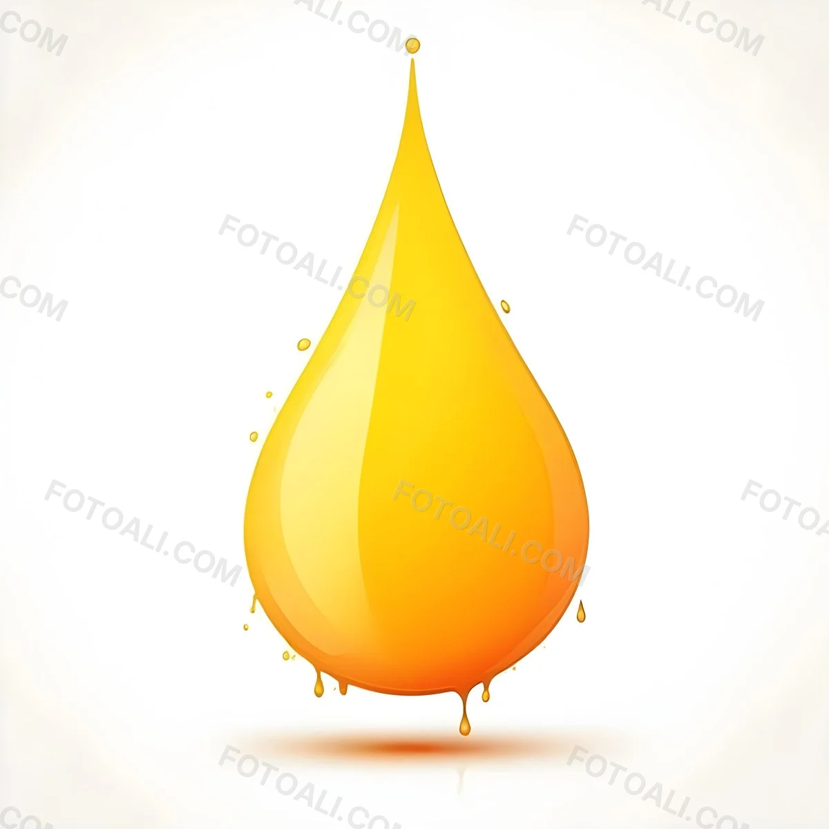 Digital Painting A Yellow Drop With A Gradient From Yellow To Orange Casting A Soft Shadow On A White Background Bold And Slim Lines Brush Strokes 31 0e3e