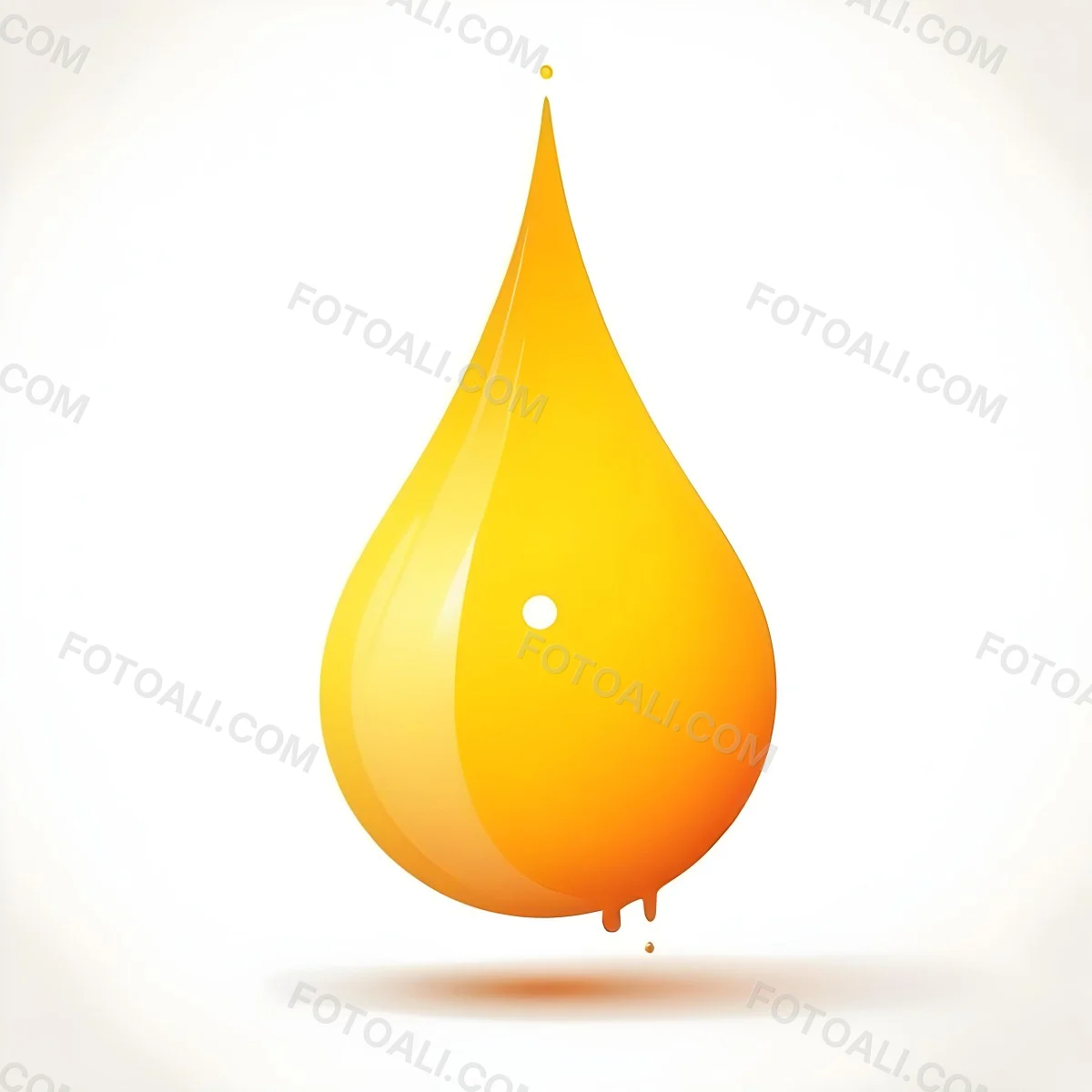 Digital Painting A Yellow Drop With A Gradient From Yellow To Orange Casting A Soft Shadow On A White Background Bold And Slim Lines Brush Strokes 34 60e7