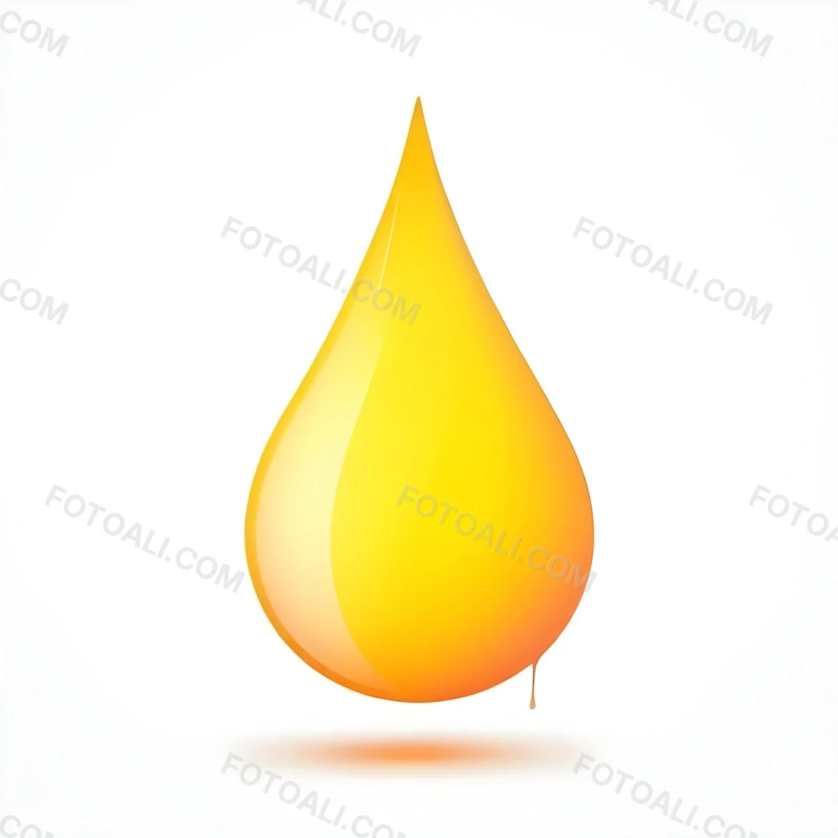 Digital Painting A Yellow Drop With A Gradient From Yellow To Orange Casting A Soft Shadow On A White Background Bold And Slim Lines Brush Strokes 35 1283