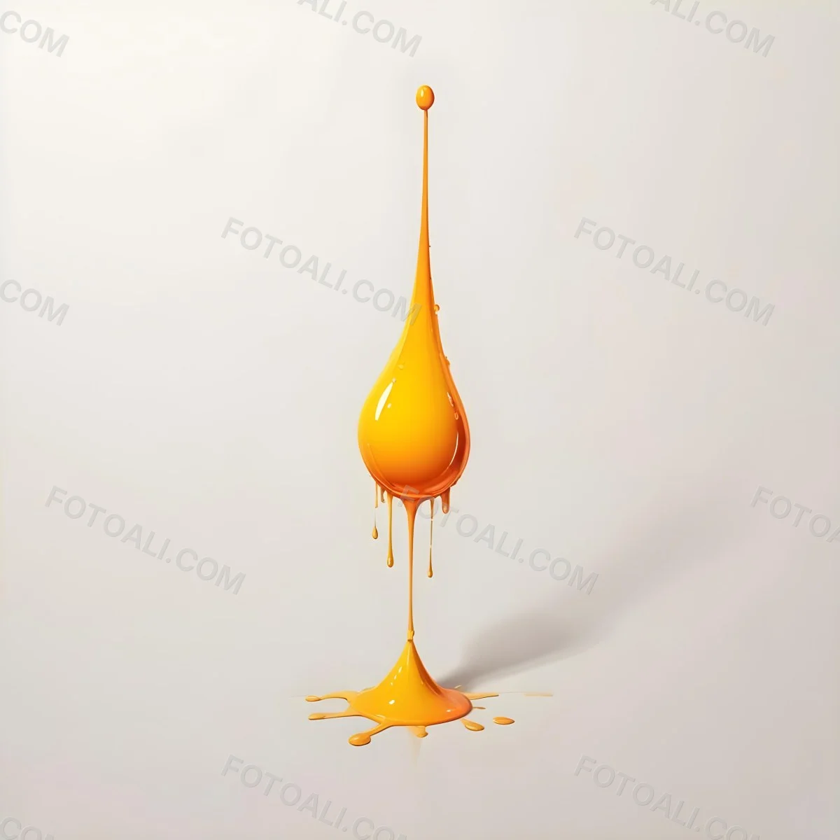 Digital Painting A Yellow Drop With A Gradient From Yellow To Orange Casting A Soft Shadow On A White Background Bold And Slim Lines Brush Strokes 8 E1fd