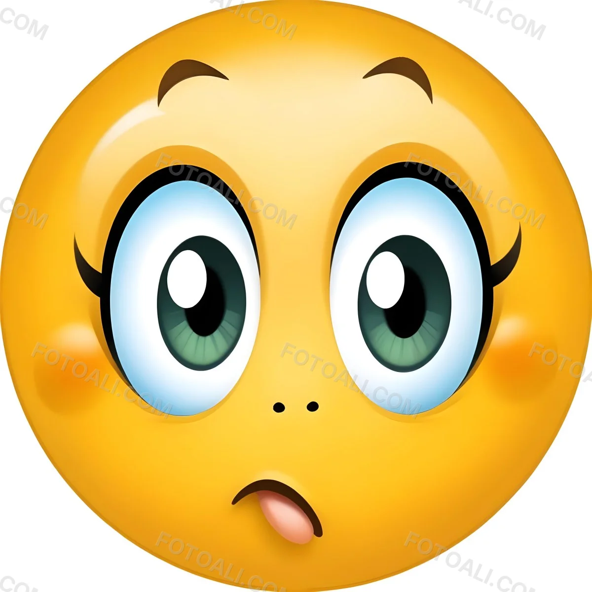 Digital Painting A Yellow Emoji With Big Yellow Eyes A Small Open Mouth And Raised Eyebrows Expressing A Sense Of Concern On A White Background Bold And Slim Lines Brush Strokes 1 2f0f