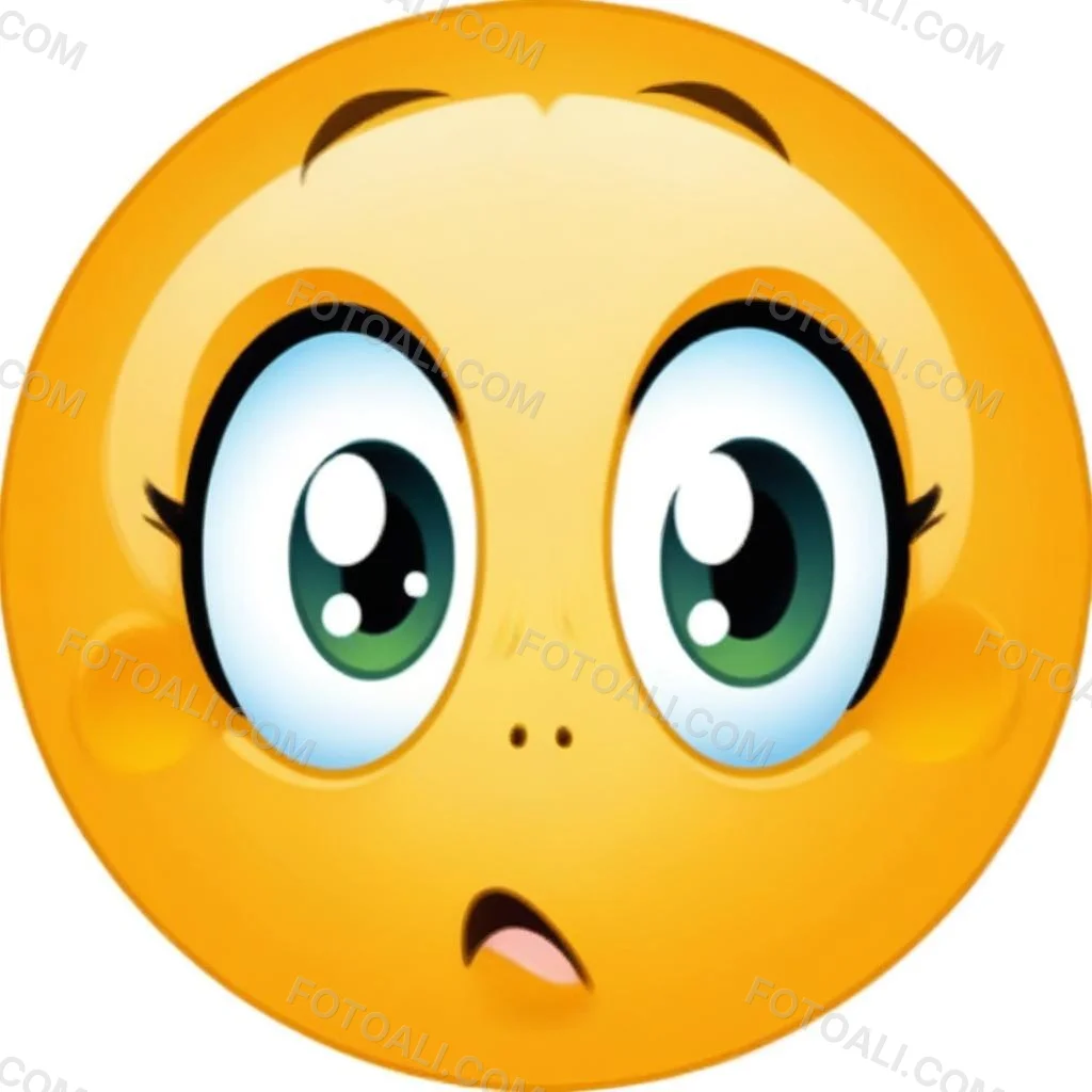 Digital Painting A Yellow Emoji With Big Yellow Eyes A Small Open Mouth And Raised Eyebrows Expressing A Sense Of Concern On A White Background Bold And Slim Lines Brush Strokes 11 6ebd