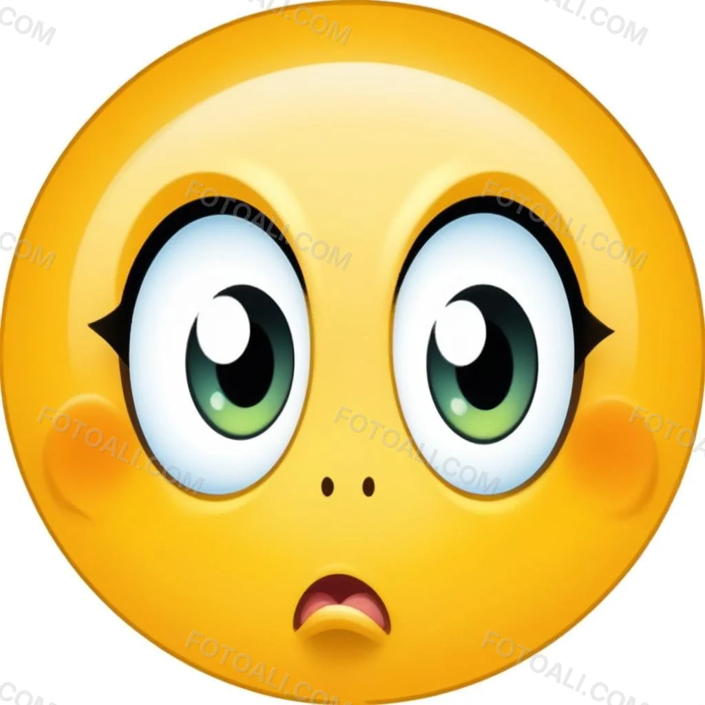 Digital Painting A Yellow Emoji With Big Yellow Eyes A Small Open Mouth And Raised Eyebrows Expressing A Sense Of Concern On A White Background Bold And Slim Lines Brush Strokes 12 C9b3