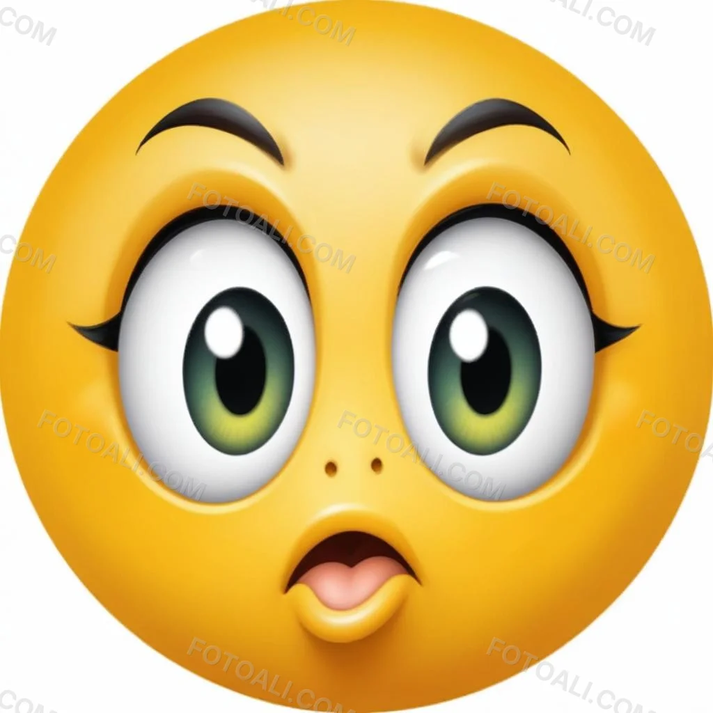 Digital Painting A Yellow Emoji With Big Yellow Eyes A Small Open Mouth And Raised Eyebrows Expressing A Sense Of Concern On A White Background Bold And Slim Lines Brush Strokes 13 10fe