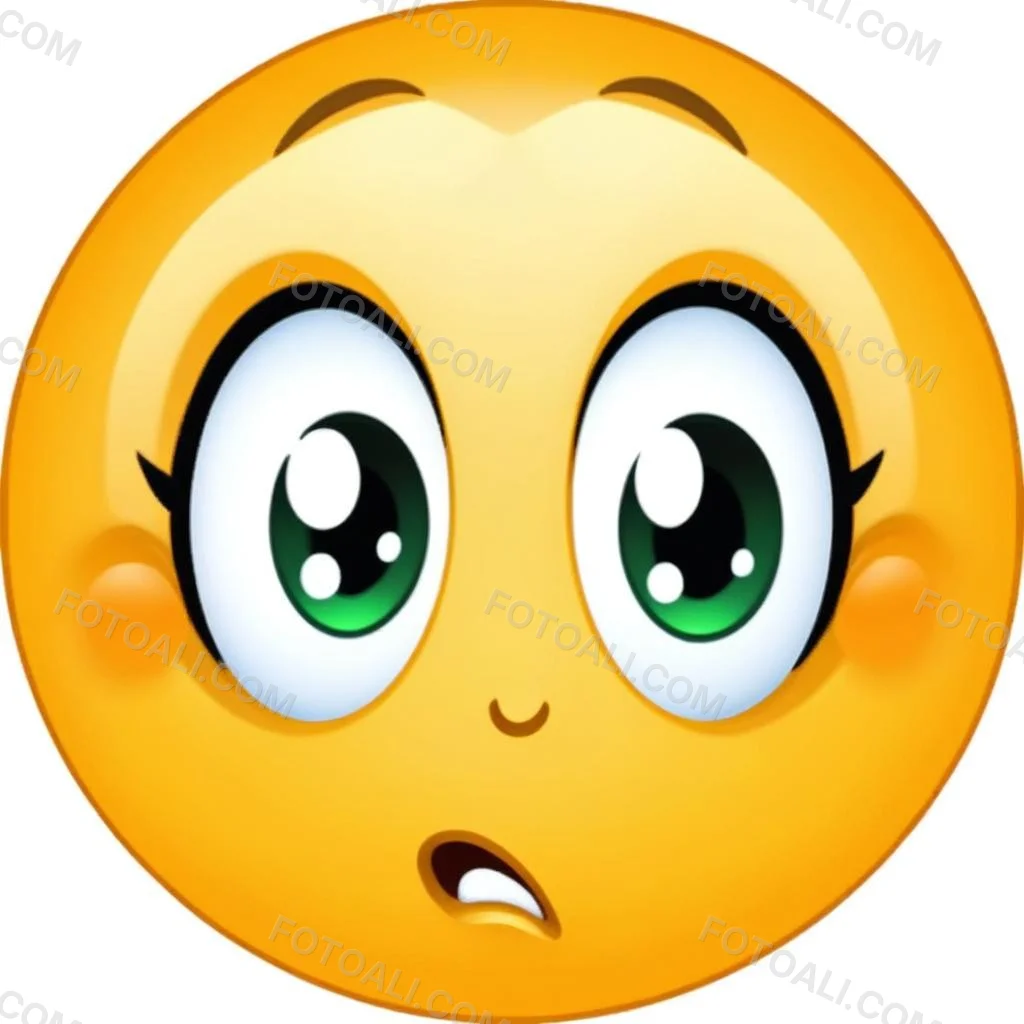 Digital Painting A Yellow Emoji With Big Yellow Eyes A Small Open Mouth And Raised Eyebrows Expressing A Sense Of Concern On A White Background Bold And Slim Lines Brush Strokes 14 9704