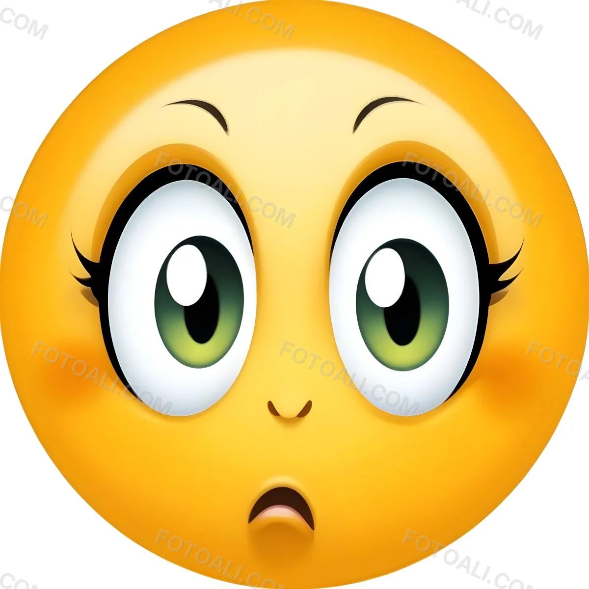 Digital Painting A Yellow Emoji With Big Yellow Eyes A Small Open Mouth And Raised Eyebrows Expressing A Sense Of Concern On A White Background Bold And Slim Lines Brush Strokes 3 67c0